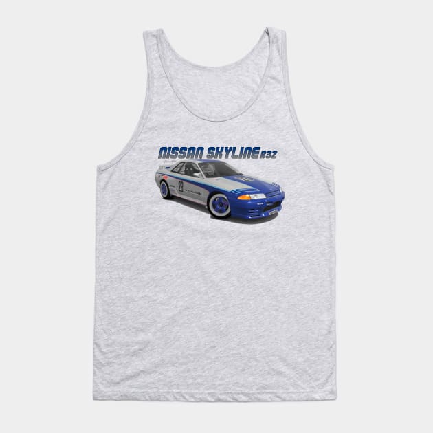 Nissan Skyline GT-R R32 Tank Top by PjesusArt